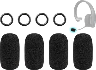 4 Stuks Beschermende Microfoon Schuimhoes Popfilter voor BlueParrott Hoofdtelefoons, Windscherm met Hoge Dichtheid Schuim voor Duidelijke Geluidsopname en Bescherming tegen Windruis
