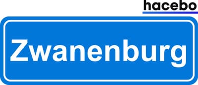 Hacebo - Plaatsnaam Sticker - 29x10 CM - Zwanenburg sticker - Verkeersborden sticker - grappige cadeaus - Zwanenburg
