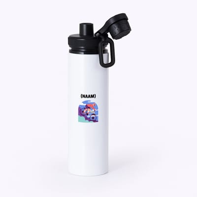 Hacebo® - Mountainbike met eigen naam waterfles met draaidop zwart - Sport - Mountainbiker - Sport - water fles - 850ML