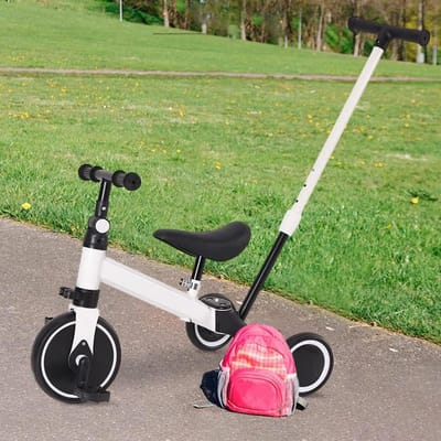 Babydriewieler 3-in-1 - Kinderfiets Loopfiets - Leren Fietsen - Meegroeiend Ontwerp - 1 tot 5 jaar - Wit