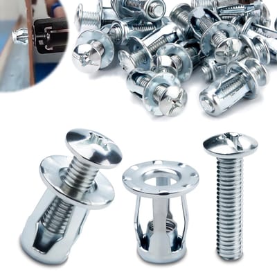 Dailygoods - Mbsomnus hol metalen ankers M4x20, 15 stuks Jack Nuts Petal Noten Expansion moeren pluggen dunne bevestigingen assortiment kit zware belasting voor dunne wanden holle deuren
