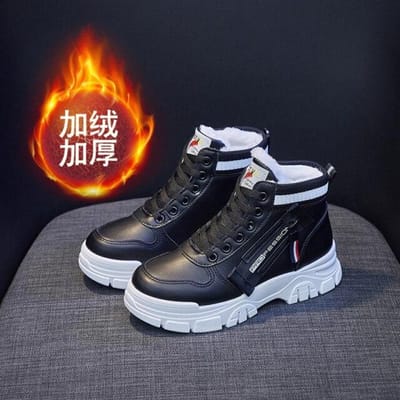 Winter Dames Schoenen Nieuwe Veterschoenen Dames Sneakers Sneeuw Enkellaarzen Waterdicht Warm Platform Dames Schoenen Voor Dames 38 zwart