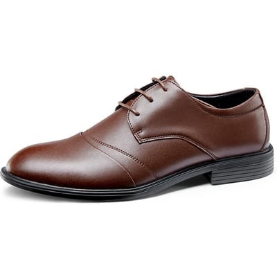 Nieuwe Heren Casual Leren Schoenen Heren Britse Stijl Zakelijk Formeel Echte Leer Alles-Match Casual Herenschoenen 44 bruin