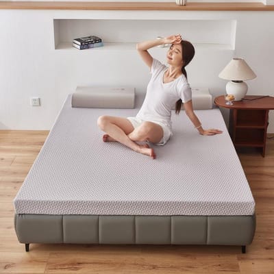 Traagschuim Vloermatras - Japanse Matras Futon - Comfortabel Slapen - Afneembare Jacquard Hoes - 200x200cm - Grijs