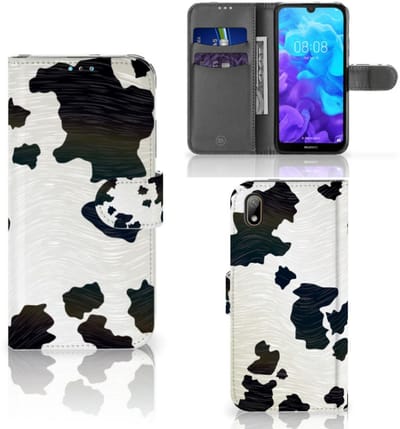 Boekhoesje voor Huawei Y5 (2019) Telefoonhoesje met Pasjes Koeienvlekken