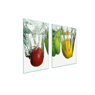 TMK ArtDeko - Snijplank van Gehard Glas - 100x52 cm - Paprika Motief