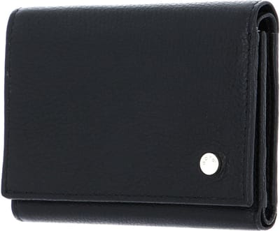 abro Leren Portemonnee Leather Dalia Flap Wallet Black / Gold Zwart