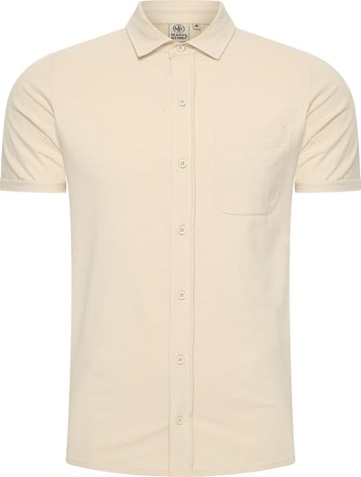 Mario Russo Korte Mouwen Overhemd - Overhemd heren - Polo Shirt Heren - t shirt heren - M - Beige