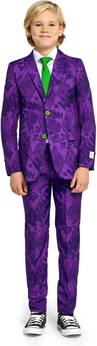 OppoSuits Tiener The Joker™ - Jongens Pak - Halloween Kostuum - Verkleedkleding - Paars - Maat: EU 134/140