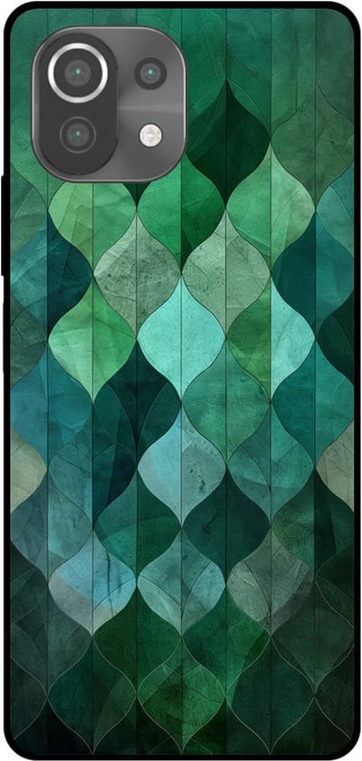 Smartphonica Telefoonhoesje Geschikt voor Xiaomi Mi 11 Lite met groene bladeren opdruk - TPU backcover case green leafs design geschikt voor Xiaomi Mi 11 Lite