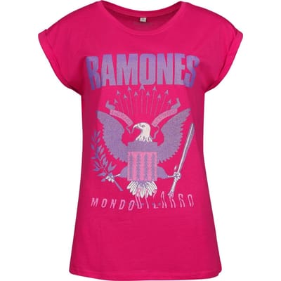 Ramones T-shirt - Eagle Crystals - S tot XL - voor Vrouwen - roze
