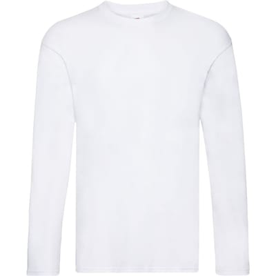 Fruit of the Loom Heren R T-Shirt met lange mouwen (Wit)