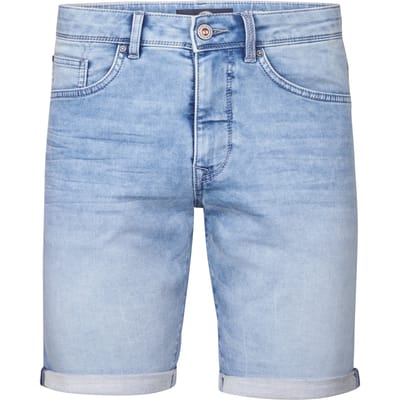 Petrol Industries Heren Denim Short - Slim Fit - Stretch - Korte Broek - Elastische Tailleband - Spijkerbroek - Herenkleding - Blauw - Maat XXL