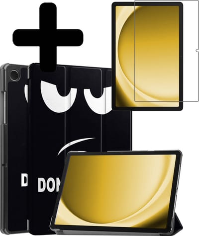 Hoes - Geschikt voor Samsung Galaxy Tab A9 Plus - Met Screenprotector - Trifold Bookcase - Hard Cover - Hardcover Book Case - Tablet Hoesje - Don't Touch Me