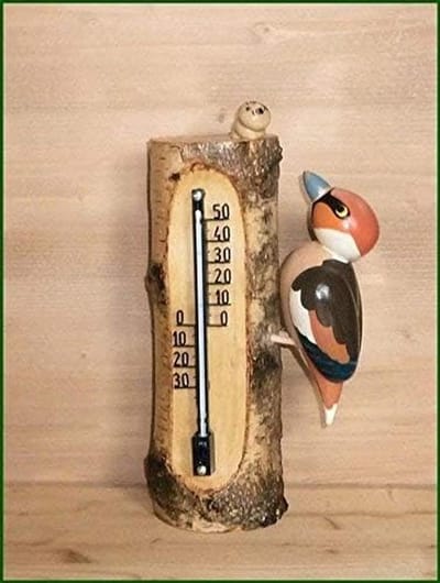 Houten Buiten- en Binnenthermometer Hoogte 25 cm