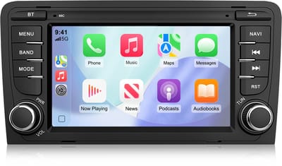Junsun Autoradio - geschikt voor Audi A3 8P 2003 t/m 2013 RS3 Accessoires - Android 15 - Draadloze CarPlay & Android Auto, Bluetooth, GPS-navigatiesysteem, USB, Stuurwielbediening, WiFi, FM, RDS, 7-inch Touchscreen, DSP, Quad-core processor