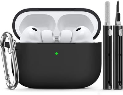 Silicone Beschermhoes voor AirPods Pro 3 met Reinigingsset, Unisex Ontwerp - Zwart, Duurzaam en Stijlvol