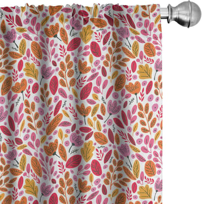 ABAKUHAUS Gordijnen – 2x75x225 cm – multicolor bladeren – microvezel