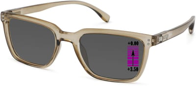 Zonneleesbril Vista Bonita Cubo XL Progressief-Desert Brown-+3.50
