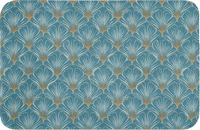 Badmat 60x40 cm - Antislip - Symmetrisch - Patroon - Blauw - Badmatten voor badkamer - Badkamermat - Douchemat - Badkamer mat