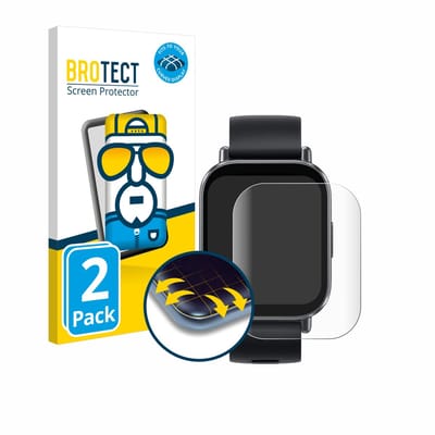 BROTECT - Screenprotector voor Xiaomi Redmi Watch 5 Active - Folie Beschermfolie transparant volledig dekking - 2 Stuks