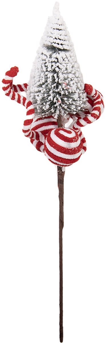 Clayre & Eef Kerstdecoratie 12x9x38 cm Wit Kunststof