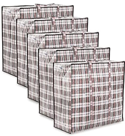 Grote waszakken met ritssluiting (5-pack) - waterdicht, duurzaam en herbruikbaar voor opslag