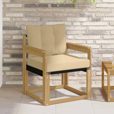 vidaXL - Buitensofa - Massief - Acaciahout - en - Textilene - Wit