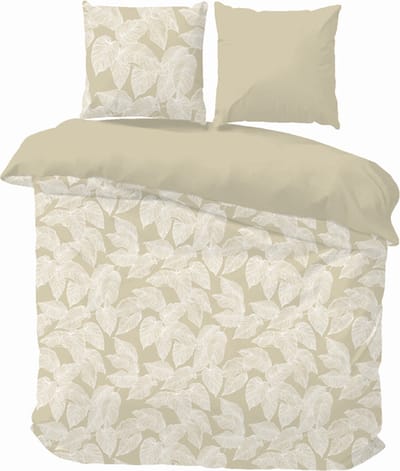 iSleep Dekbedovertrek Chantal - Eenpersoons - 140x200/220 cm - Zand