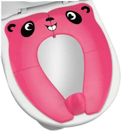 Opvouwbaar Toiletverkleiner - Reis Potje Kinderen - Zindelijkheidstraining Thuis - Met Spatwaterdicht Deel - 34.8 x 29.46 cm - Roze