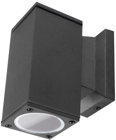 Buitenlamp vierkant zwart | enkele GU10 lampvoet voor één spot | waterdicht IP65