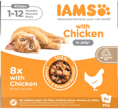 IAMS Delights Kitten Jelly Multipack Kip - 8 x 85 gr