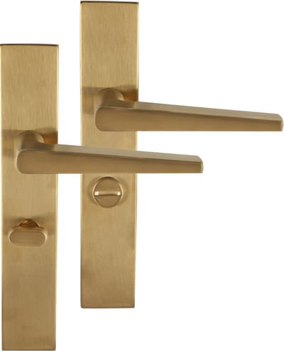 Differnz Deurkruk Rotterdam Gd010 - Goudkleurig Rvs - Vierkant Toiletschild - 2 Stuks