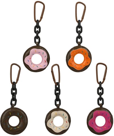 Dailygoods- Sleutelhanger 5 Stuks - Donut Sleutelhangers - PU Lederen Sleutelhanger - Tas Charm - Stevig Materiaal - 152 mm Lang - Tasbedeltje