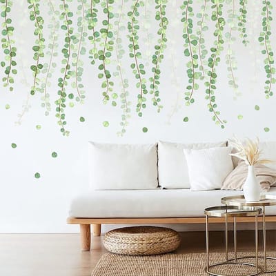 Dailygoods- Muursticker Eucalyptus Bladeren - Wanddecoratie Groene Planten - Verwijderbaar - Waterdicht - Hoogwaardige PVC - Elegant en Comfortabel