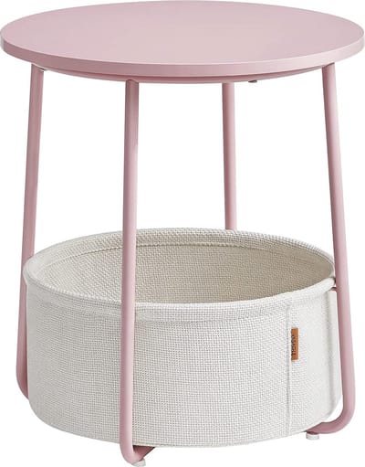 FurnStar - Bijzettafel - Ronde tafel - 45×45×51cm - Licht roze