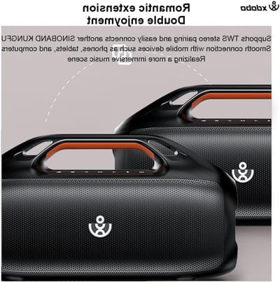 Draagbare Bluetooth Luidspreker - Stereo Geluid - Feest Muziek - Krachtig Dubbel Subwoofer - 20 Uur Speeltijd - Zwart