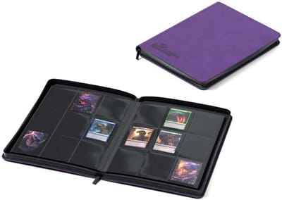 Verzamel Album - Bewaaralbum Kaarten - Kaarten Beschermen - Ritssluiting Veiligheid - 35x27cm - Paars