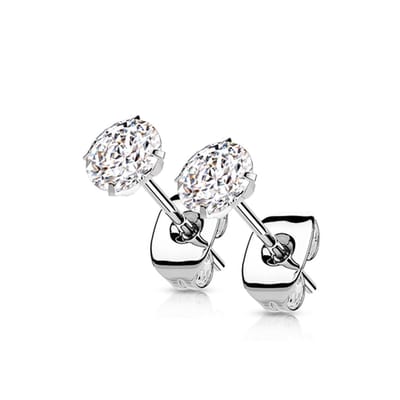 Oorbellen titanium prong 0.8x6x3 - zilver - LMPiercings