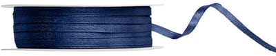 Satijn lint 3mm breed donker blauw, rol 50 meter - hobbylint - sierlint - cadeaulint - satin ribbon