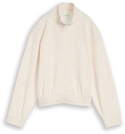 Tom Tailor - Sweatjack met opstaande kraag - Maat 152 - Gardenia White