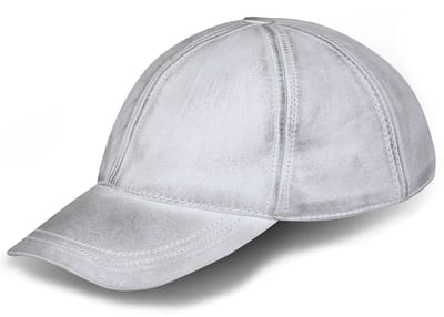Urban 5884® - 100% echt Lams leer - GEEN PU - Leren Pet - Verstelbaar - Unisex - Baseball Cap - Craft grey - One Size