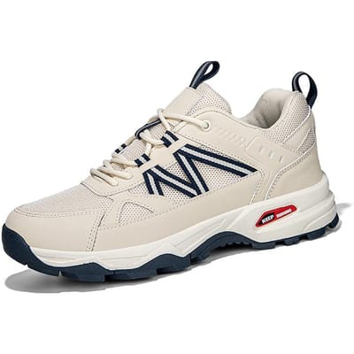 Heren Wandelschoenen Antislip Nieuwe Casual Sportschoenen Mesh Ademend Slijtvast Dikke Zool Wandelschoenen voor Mannen 40 beige