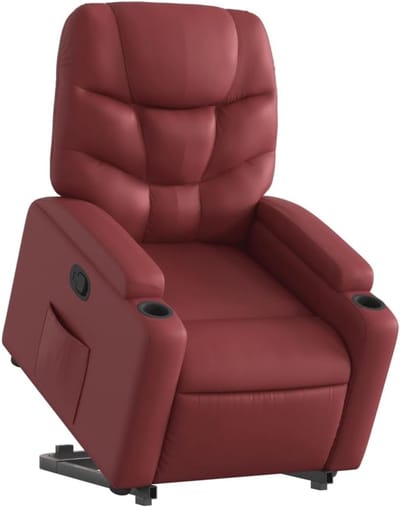 Sta-op-stoel - Fauteuil stoel - Ondersteuning bij opstaan - Elektrische opsta-functie - 74x88x97 cm - Wijnrood
