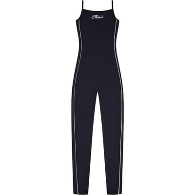Ellesse Dames Zijstreep Spaghetti Strap Jumpsuit (Zwart)