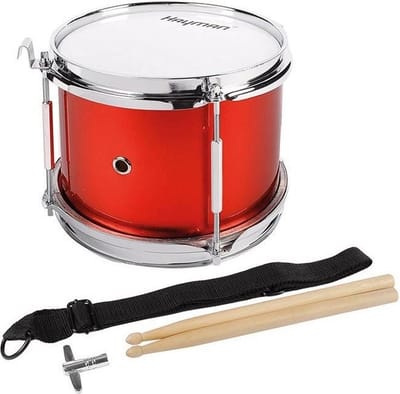 Kinder snaartrom - Hayman JSD-008-MR - 8 inch - Metallic rood - Inclusief stokken en draagriem