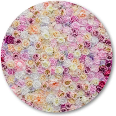 Rozenmix - Muurcirkel Forex 40cm - Wandcirkel voor binnen - Bloemen