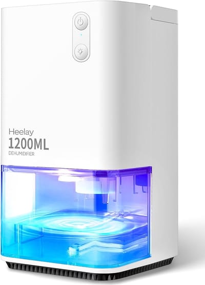 Luchtontvochtiger 1200 ml – Automatische Uitschakeling – Stil en Energiezuinig – 7 Kleuren Nachtlamp – Tot 15 m²