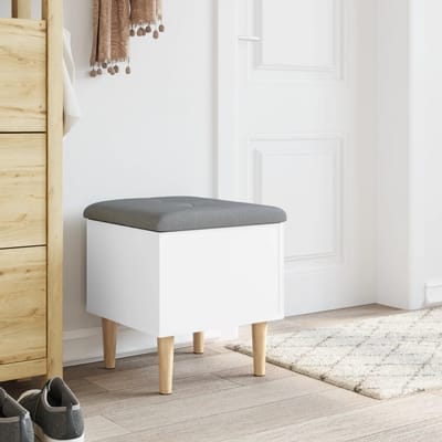 vidaXL - Opbergbankje - 42x42x46 - cm - bewerkt - hout - wit