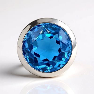 Cavill - Blauwe Topaas Hanger - 925 Sterling Zilver Rhodium - 2,448 ct Rondgeslepen Marambaia Topaas - Elegant Brazilië Edelsteen Sieraad